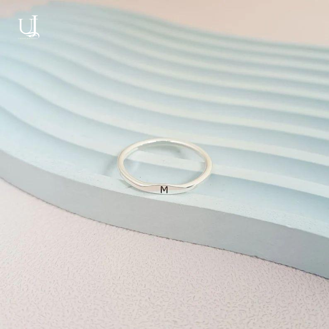 Personalized Inital Alphabet Stacking Ring