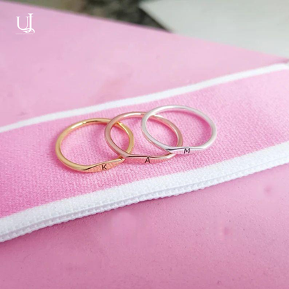 Personalized Inital Alphabet Stacking Ring