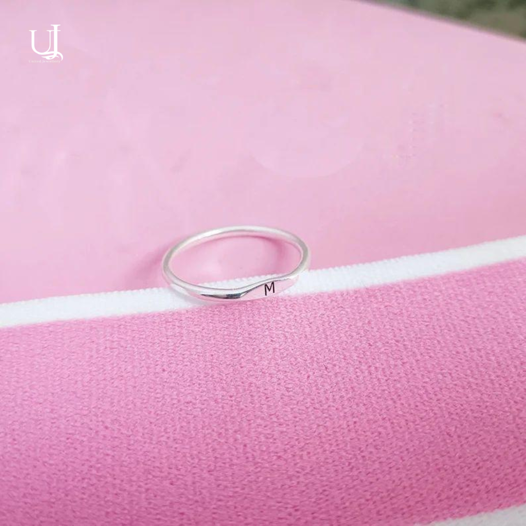 Personalized Inital Alphabet Stacking Ring