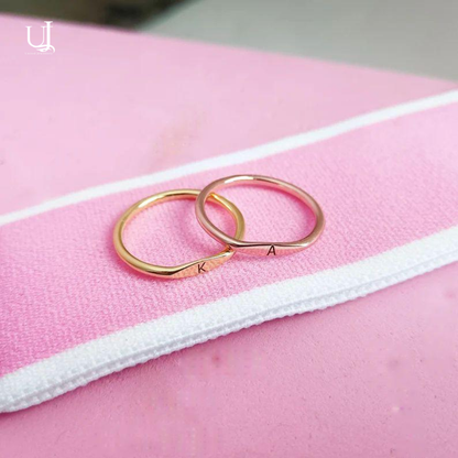 Personalized Inital Alphabet Stacking Ring