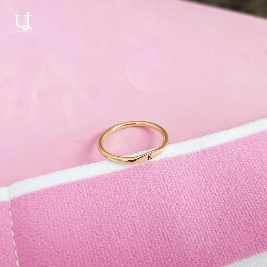 Personalized Inital Alphabet Stacking Ring