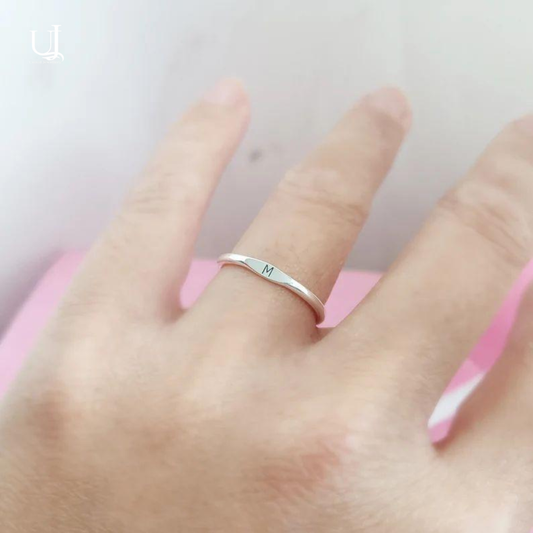 Personalized Inital Alphabet Stacking Ring