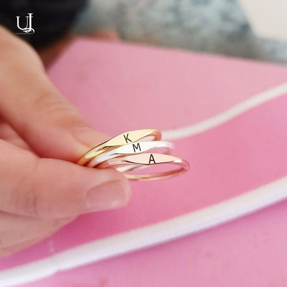 Personalized Inital Alphabet Stacking Ring