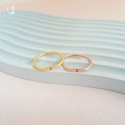 Personalized Inital Alphabet Stacking Ring