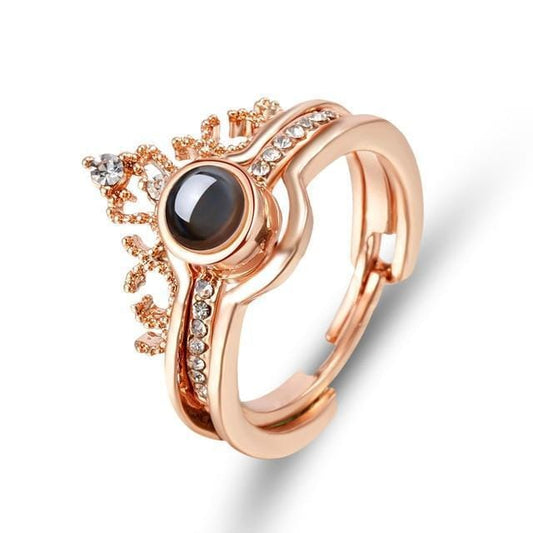 Antique Accessories Adjustable 100 Language Crown Ring Two-in-one