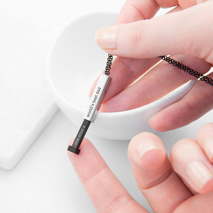 Antique Accessories Hidden Name Engraved Bar Necklace