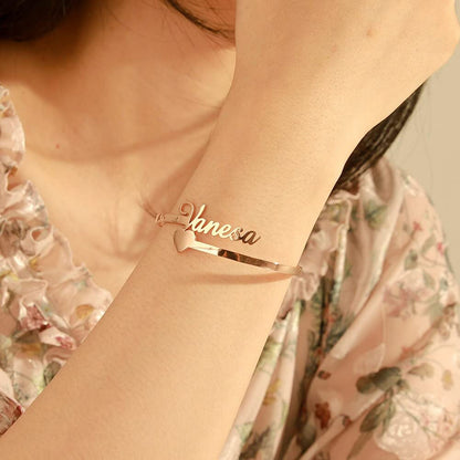 Antique Accessories Personalized Heart Symbol Bangle