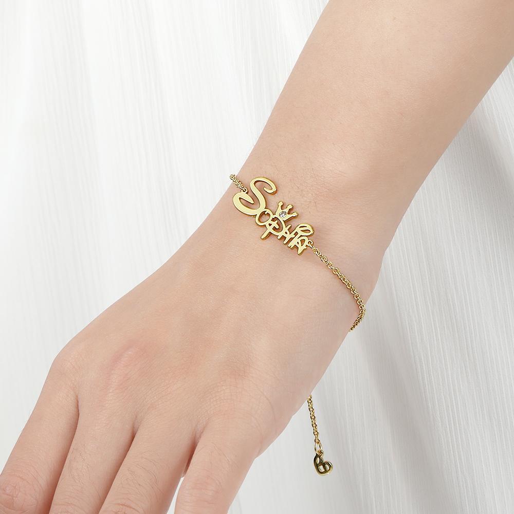 AntiqueAccesories Custom Name Bracelet Disney Princess Bracelet