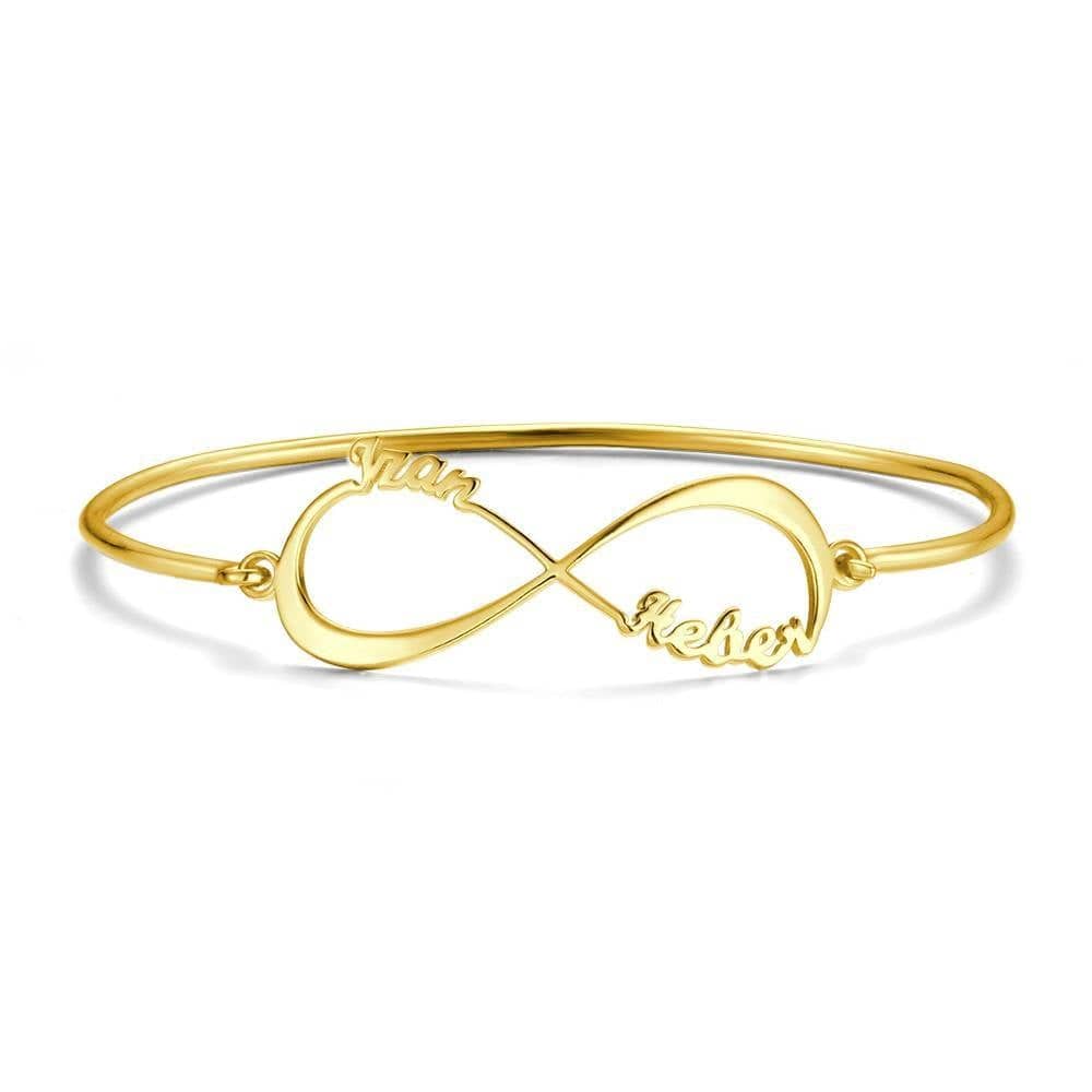 AntiqueAccesories golden Name Cuff Bangle