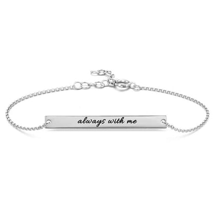 AntiqueAccesories silver Custom Bar Engraved Bracelet